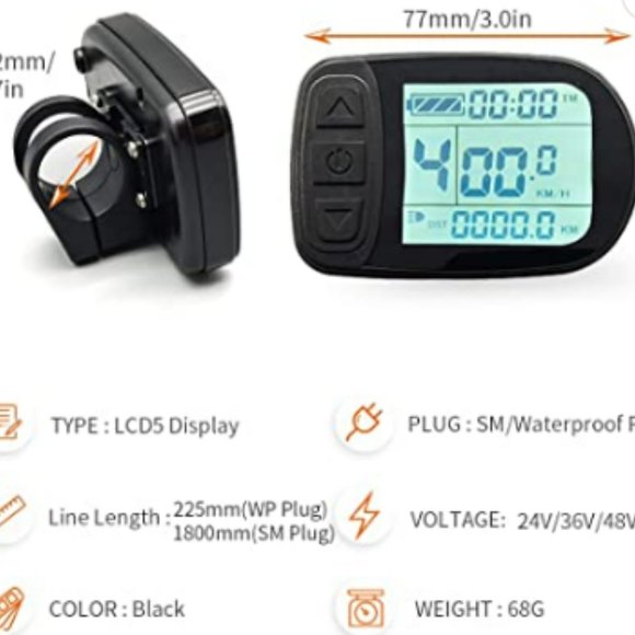 Hudamzky Ebike LCD Display Meter KT-LCD5 - NWOT - Picture 3 of 6